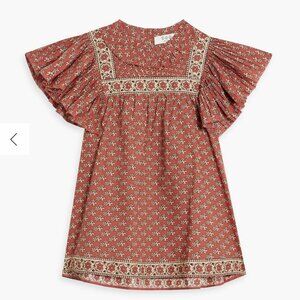 NWT SEA Fernanda ruffled floral-print cotton-voile top